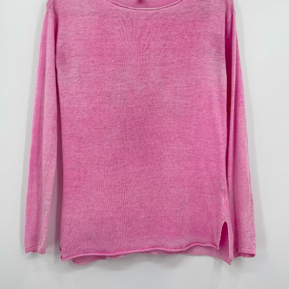 Lilly Pulitzer Alana Long Sleeve Linen Top Pink XS - Picture 3 of 10